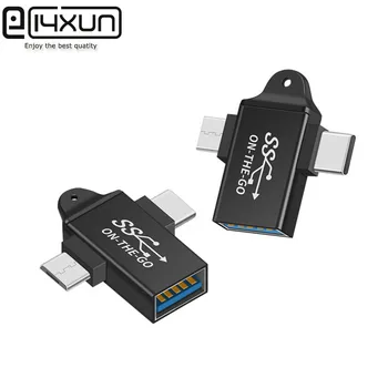 1шт 2 в 1 OTG Адаптер Type C Micro USB 3.0 OTG Адаптер USB 3.0 Преобразователь Передачи Данных для Планшета Жесткого Диска Телефона