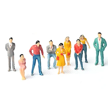 Разноцветные раскрашенные фигурки смешанных моделей людей, набор крошечных раскрашенных моделей людей для миниатюрных сцен