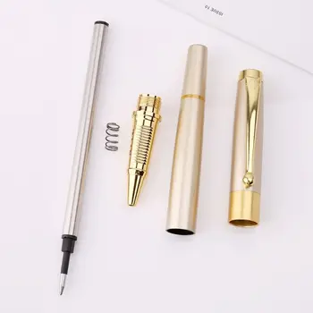 Роскошная металлическая ручка для подписи с нейтральными гелевыми чернилами для письма канцелярскими принадлежностями