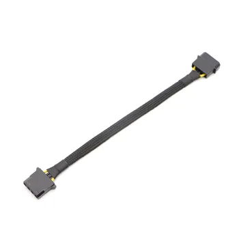 Удлинительный кабель питания IDE Molex с 4-контактными разъемами черного цвета с длинными рукавами.