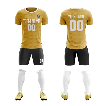 Футбольные рубашки индивидуального дизайна, Быстросохнущие комплекты футбольной формы из джерси с коротким рукавом для мужчин и мальчиков